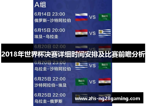 2018年世界杯决赛详细时间安排及比赛前瞻分析