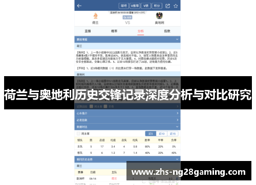 荷兰与奥地利历史交锋记录深度分析与对比研究
